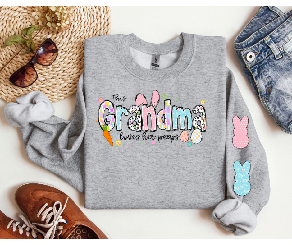 Easter Grandma, Mama, Nana Loves Her Peeps Sweatshirt