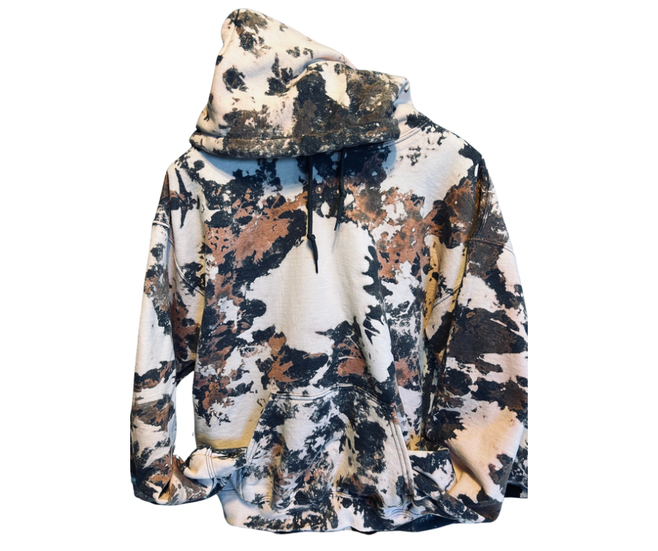 Cowhide bleach Hoodie-Made to Order