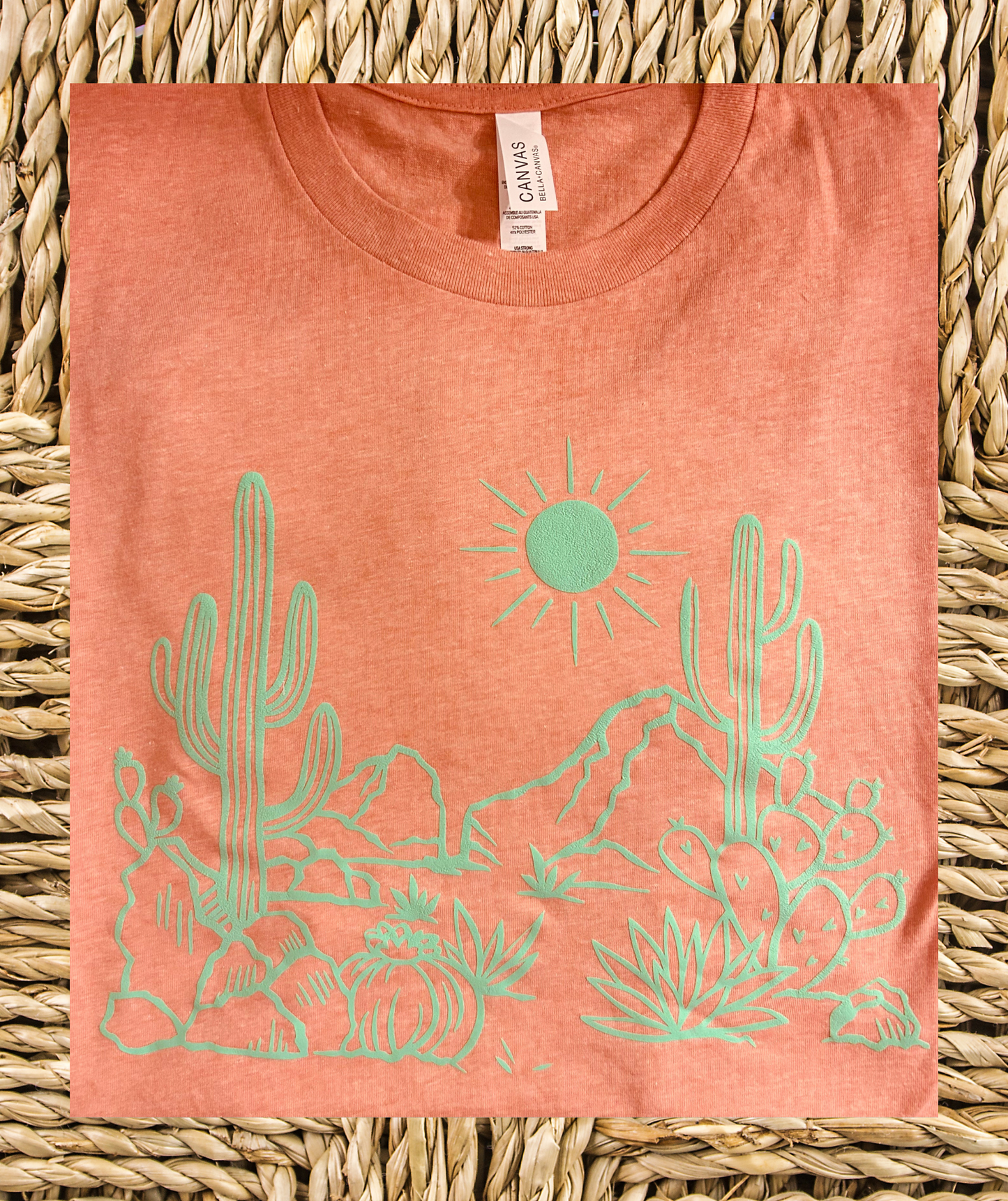 Desert Scene in Puff green vinyl T-shirt